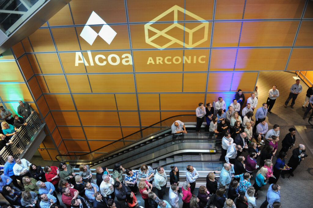 branded light gobos for Alcoa and Arconic event