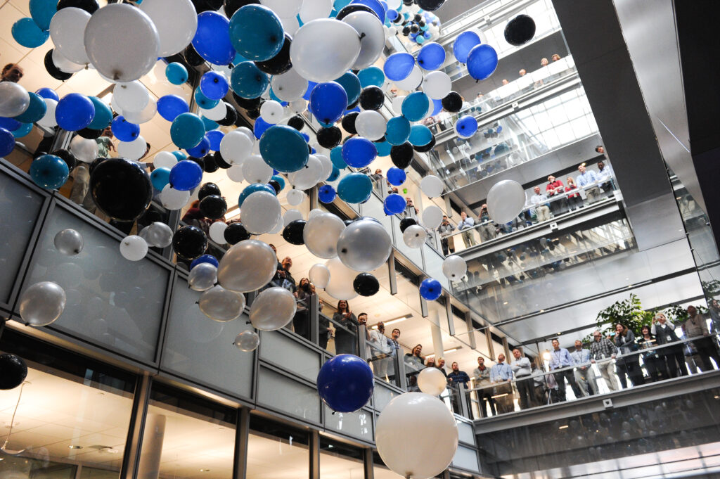 balloon drop for Alcoa and Arconic event