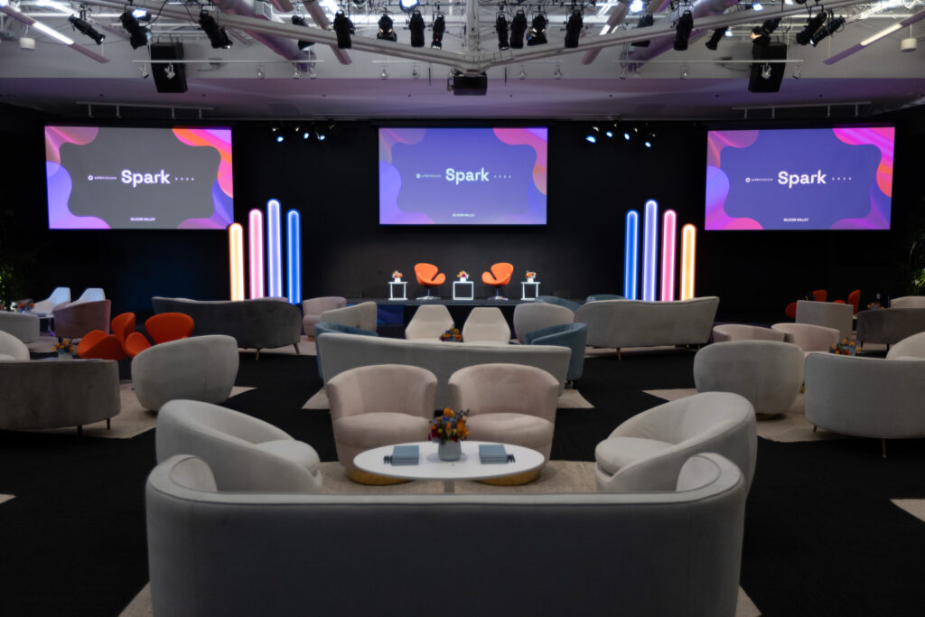 General session seating with comfortable chairs at LivePerson Spark Annual Meeting